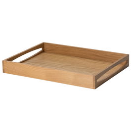 Continenta Bandeja 49x35x6,3 cm de Madera de Roble con Asas para Transporte Seguro